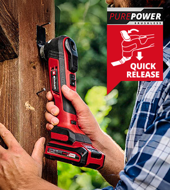 Quick-release fastener and magnetic bit holder Einhell Professional TP-RS 18/32 Li BL 18v Cordless OIS Oscillating Multi Tool