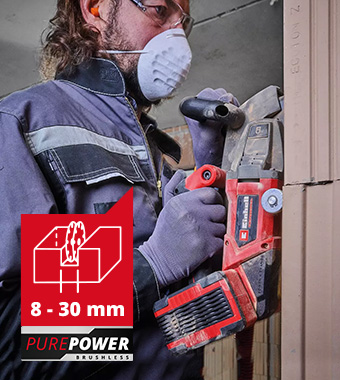 Max. Cutting Depth: 30mm
Max. Cuting Width: 30mm Einhell Professional TP-MA 36/30 Li BL 36v Cordless Wall Chaser