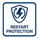 Prevents autonomous restart of
the tool after power blackout.
Only through new, conscious activation
will the tool be ready to use. Bosch GWS9115S Restart Protection