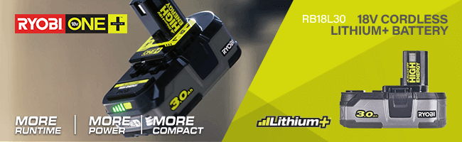 Ryobi RB18L30 ONE+ 18v Cordless Lithium+ High Energy Battery 3ah Ryobi RB18L30 ONE+ 18v Cordless Lithium+ High Energy Battery 3ah