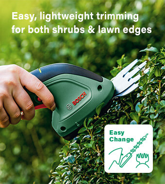 Bosch EASYSHEAR Rechargeable Shrub Shears lightweight portable flexible microUSB