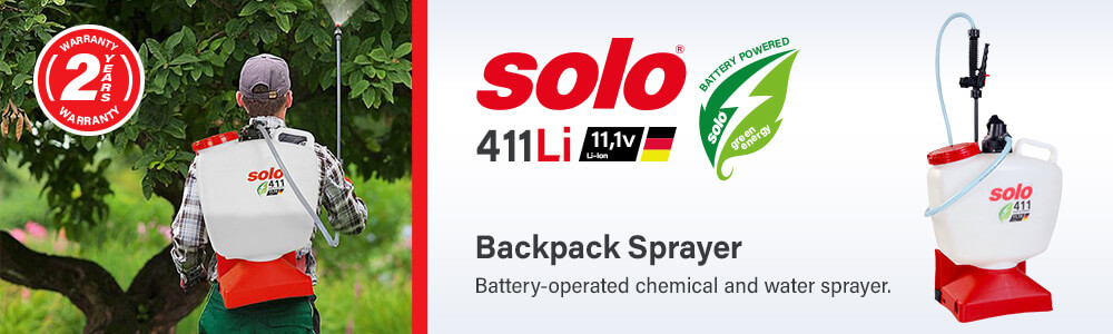 Solo 411Li Rechargeable Battery
Backpack Chemical and Water
Pressure Sprayer Solo 411Li Rechargeable Backpack Chemical Water Pressure Sprayer