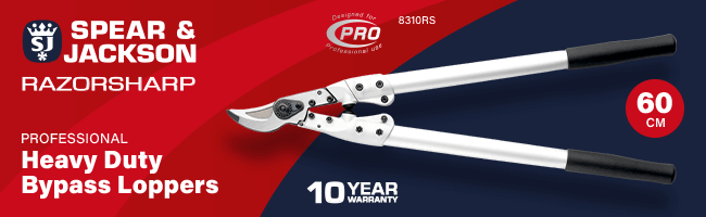 Spear & Jackson
Razorsharp Pro
Heavy Duty Bypass Loppers
600mm 8310RS SpearJackson 8310RS Razorsharp Pro Professional Heavy Duty Bypass Loppers 600mm