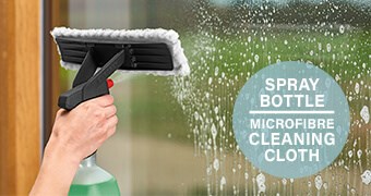 Bosch GlassVAC Solo Plus Spray Bottle Microfiber Cleaning Cloth