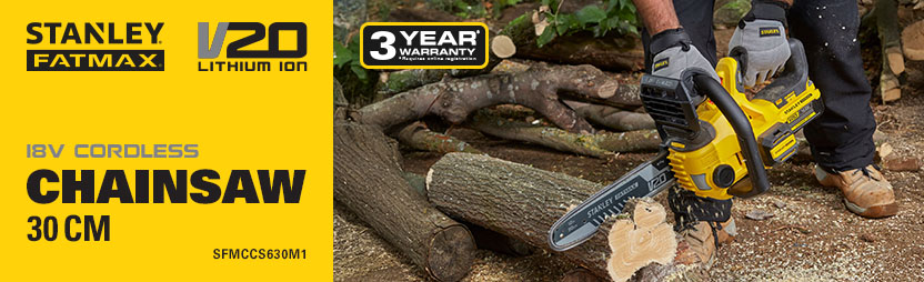 Stanley FatMax V20 18v Cordless Chainsaw 300mm SFMCCS630M1 Stanley FatMax V20 18v Cordless Chainsaw 300mm SFMCCS630M1