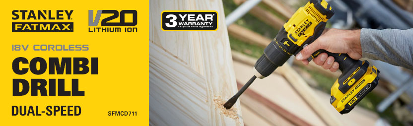 Stanley FatMax V20
18v Cordless
Combi Drill SFMCD711 Stanley FatMax V20 18v Cordless Combi Drill SFMCD711