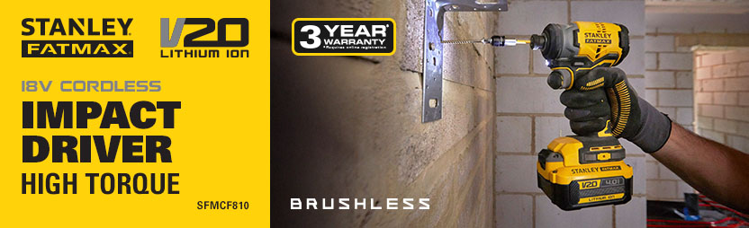Stanley FatMax V20 18v Brushless Cordless Impact Driver SFMCF810