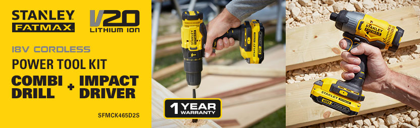 Stanley Fatmax V20 SFMCK465D2S 18v Cordless Combi Drill and Impact