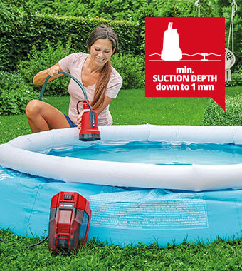 Flat suction up to 1 mm wipe dry. Einhell GESP18LLLi Submersible Clean Water Pump