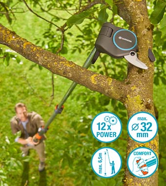 Adjusts easily from 175 cm to 400 cm,
with angled head for comfortable cutting
at different heights and angles. Gardena 12081-20 StarCut Pro L Telescopic Tree Pruning Lopper PowerCoated 32mm