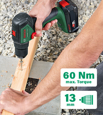 High performance and maximum endurance Bosch UNIVERSALDRILL 18V-60 drilling fastening