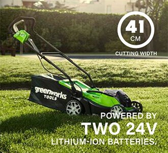 Greenworks G24X2LM41K 48v Cordless Rotary Lawnmower 410mm