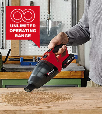 Clearing up dirt and
annoying crumbs on
the carpet, sofa or table. Einhell TE-VC 18 Li Handheld Vaccuum Cleaner