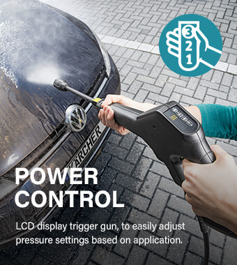 LCD display Power Control gun makes it easy to
adjust the settings according to the application. Karcher K 3 POWER CONTROL Vario Lance