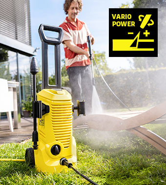 Kärcher K 2 Home Pressure Washer – Vario Power Lance Kärcher K 2 Home pressure washer with Vario Power lance cleaning garden furniture
