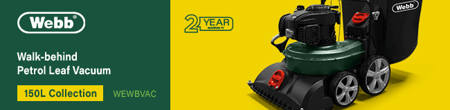 Webb WEWBVAC
Petrol Walk-Behind
Garden Leaf Vacuum Webb WEWBVAC Petrol Walk Behind Garden Leaf Vacuum