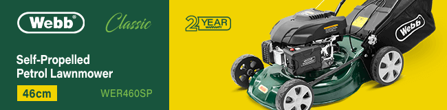 Webb WER460SP Classic Self Propelled Petrol Rotary Lawnmower 460mm Webb WER460SP Classic Self Propelled Petrol Rotary Lawnmower