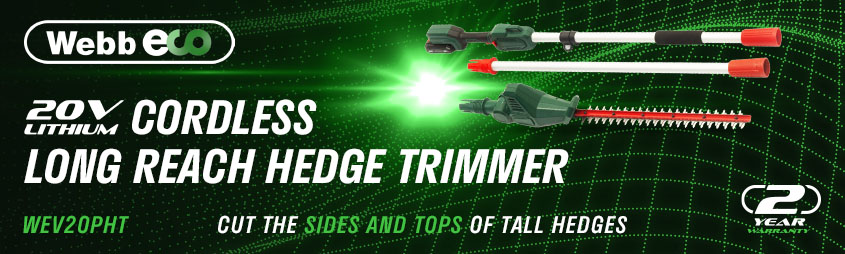 Webb WEV20PHT 20v Cordless
Long-Reach Hedge Trimmer 500mm Webb WEV20PHT 20v Cordless Long-Reach Hedge Trimmer 500mm