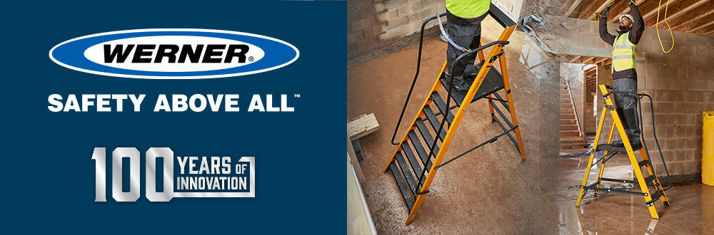 Werner Step Ladders For Professional Use Werner MEGASTEP 30090218 Safety Platform StepLadder