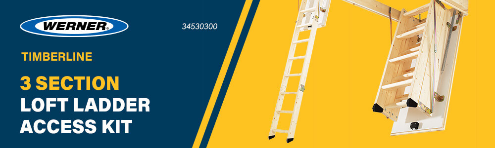 Werner 34530300 TIMBERLINE
3-Section Loft Access Ladder Kit Werner 34530300 TIMBERLINE 3 Section Loft Ladder Access Kit