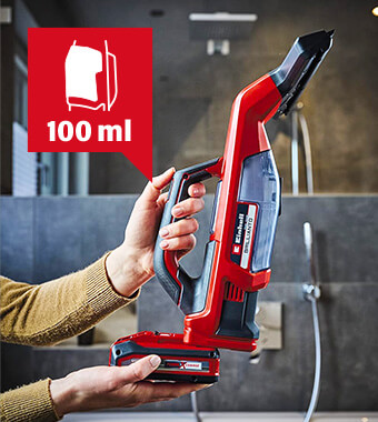 Compact, lightweight and handy design. Einhell BRILLIANTO 18v Cordless Compact Lightweight Window Vacuum Streak-free Cleaner