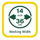 36 cm (14 inch) Working Width Webb WEESR Working width