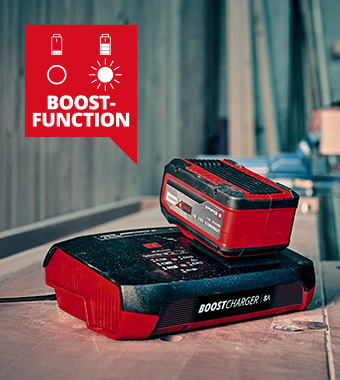8A fast charging technology for even shorter charging times.
62% shorter charging times thanks to switchable boost mode. Einhell Power-X-Change 18v BoostCharger 8A Fast Battery Charger X-Boostcharger