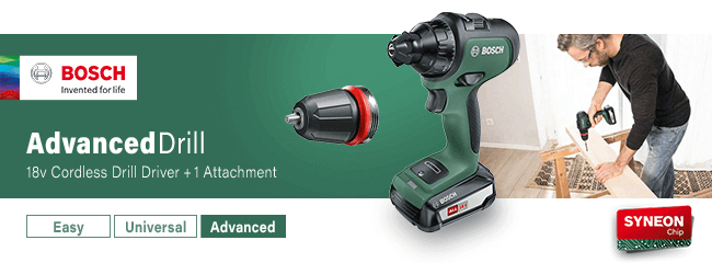 Bosch ADVANCEDDRILL 18v Cordless Drill Driver + 1 Attachments