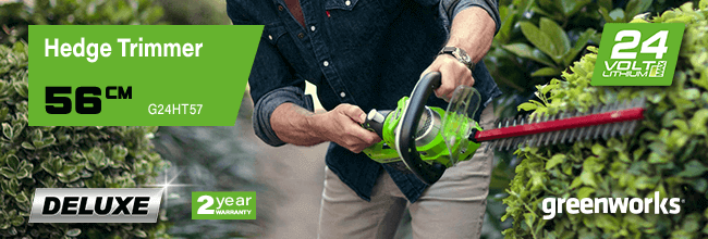 Greenworks G24HT57 24v Cordless Deluxe Hedge Trimmer