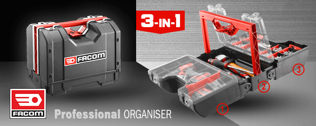 Facom 3 <br />in 1 Professional Organiser Tool Box Banner