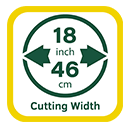 Cutting Width: 46cm / 18in Webb WER460ES Cutting Width
