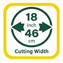 Cutting Width: 46cm / 18in Webb WER460SP Cutting Width
