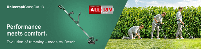 Bosch UniversalGrassCut 18-26 Evolution of trimming