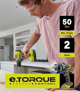 Ryobi R18DD5 ONE+ e-Torque system