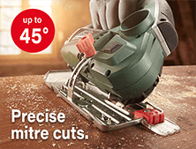 Bosch AdvancedCut 50 Precise mitre cuts up to 45°