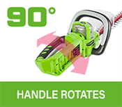 Greenworks G24HT57 Rotates 90° left right