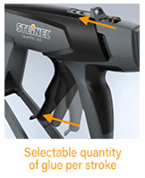 Steinel GluePRO 300 Selectable quantity of glue per stroke