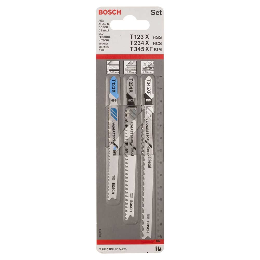 Bosch 3 Piece Jigsaw Blade Set Jigsaw Blades