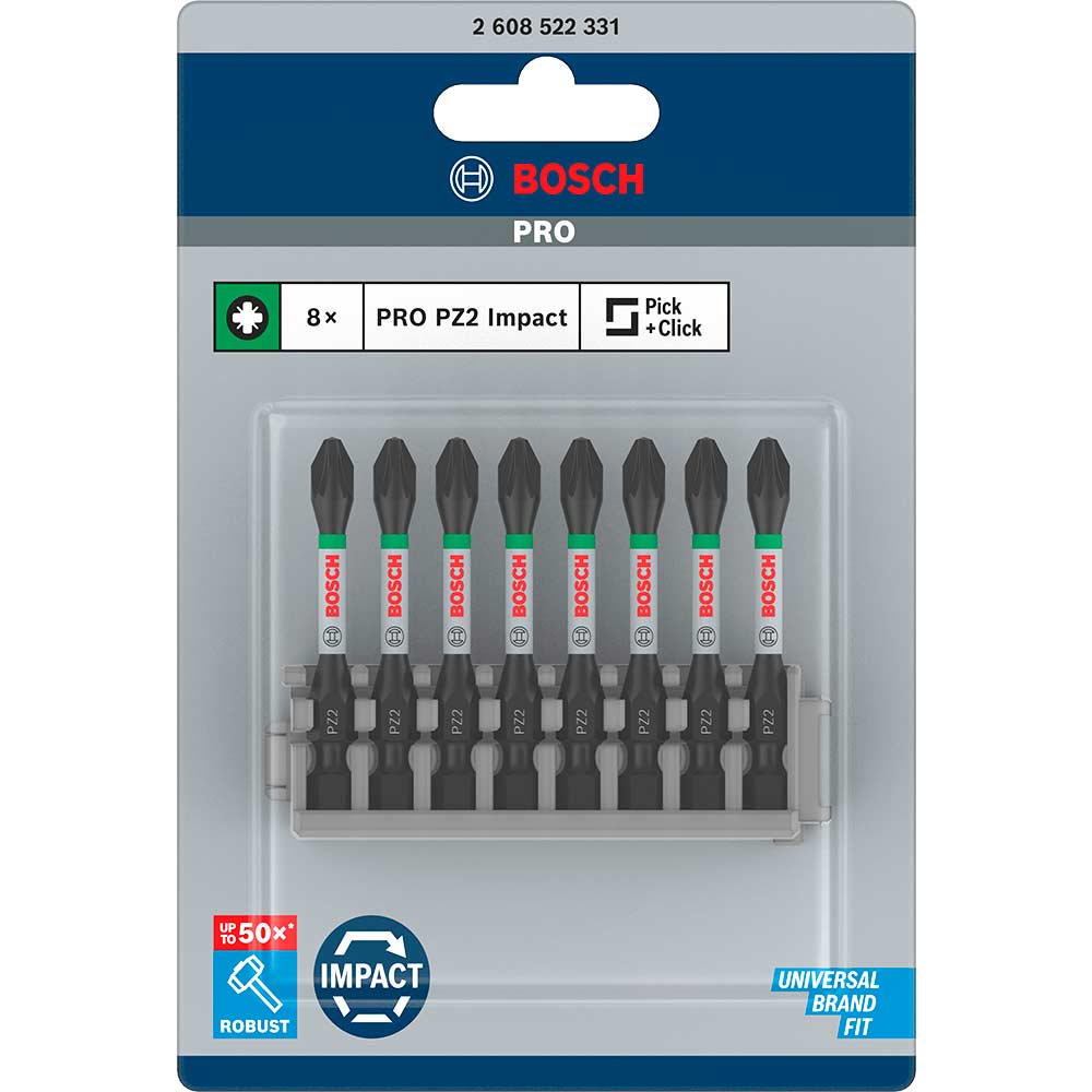 Bosch Professional 8 Pz. Di Bit Di Avvitamento (Impact Control, T/PZ/PH Bits, Lunghezza 25 Mm, Pick And Click, Accessorio Avvitatore A Impulsi - 9