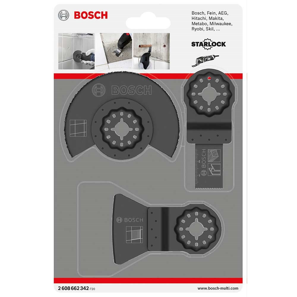 Bosch 3 Piece Tile Cutting Starlock Oscillating Multi Tool Blade