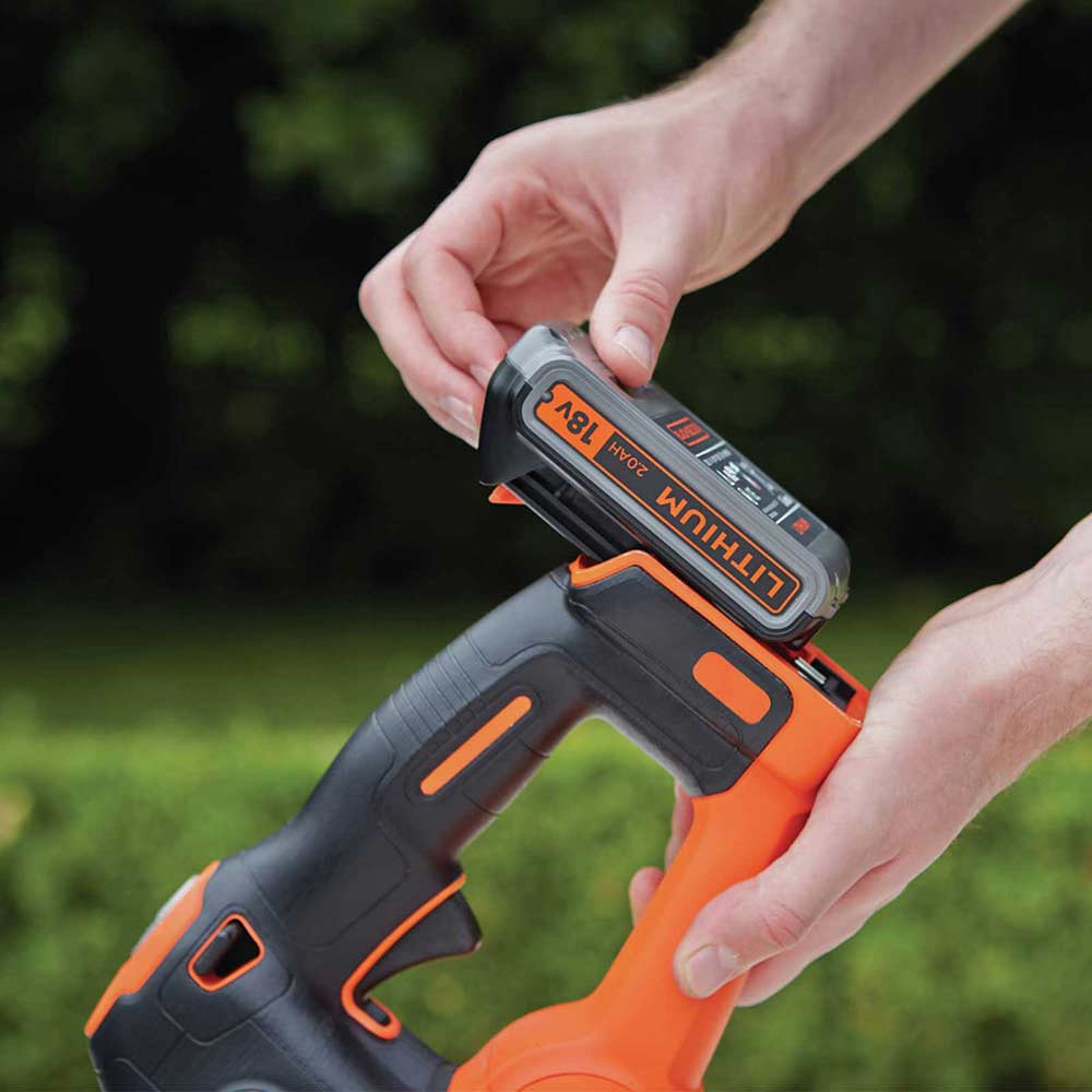 black and decker cordless hedge trimmer battery