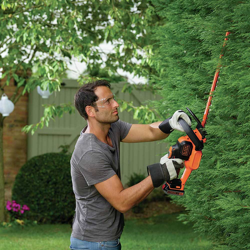 black and decker cordless hedge trimmer battery