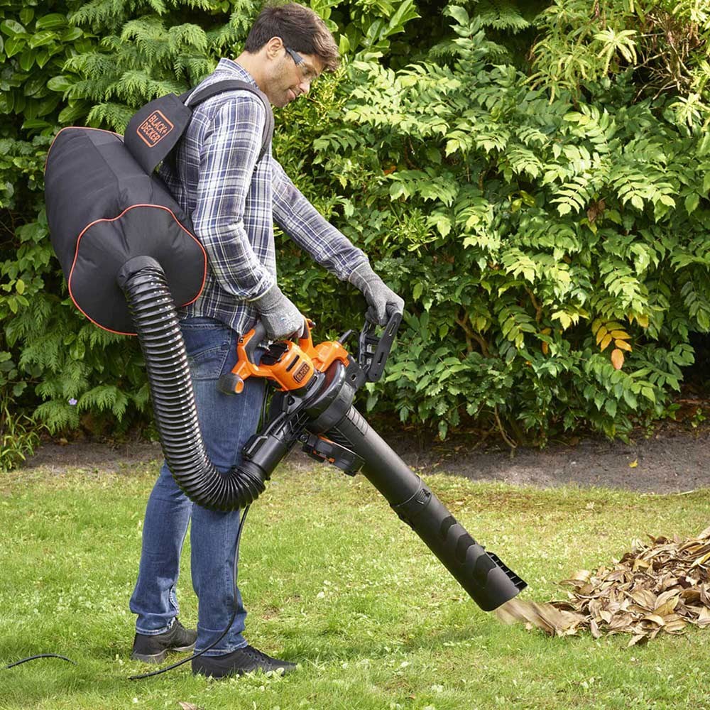 Black and Decker BEBLV300 Garden Vacuum and Leaf Blower with Back