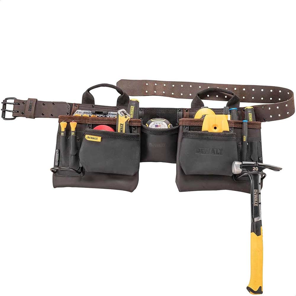 DeWalt Pro 11 Pocket Leather Tool Belt Set Tool Belts