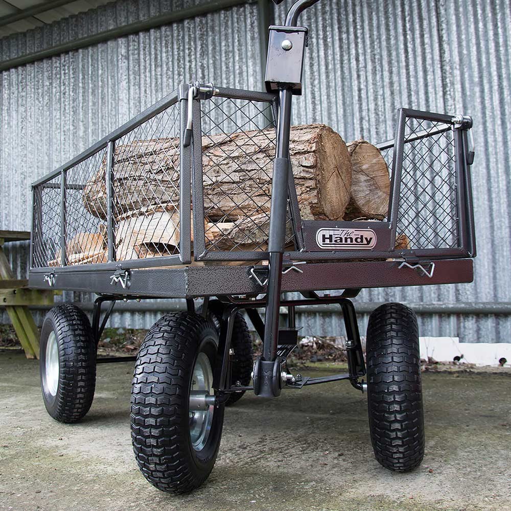 Handy Thlgt Large Steel Garden Trolley With Punctureless Wheels