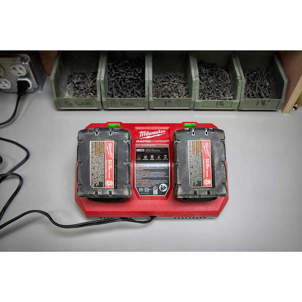 Milwaukee M18 DFC 18v Dual Bay Rapid Battery Charger Battery