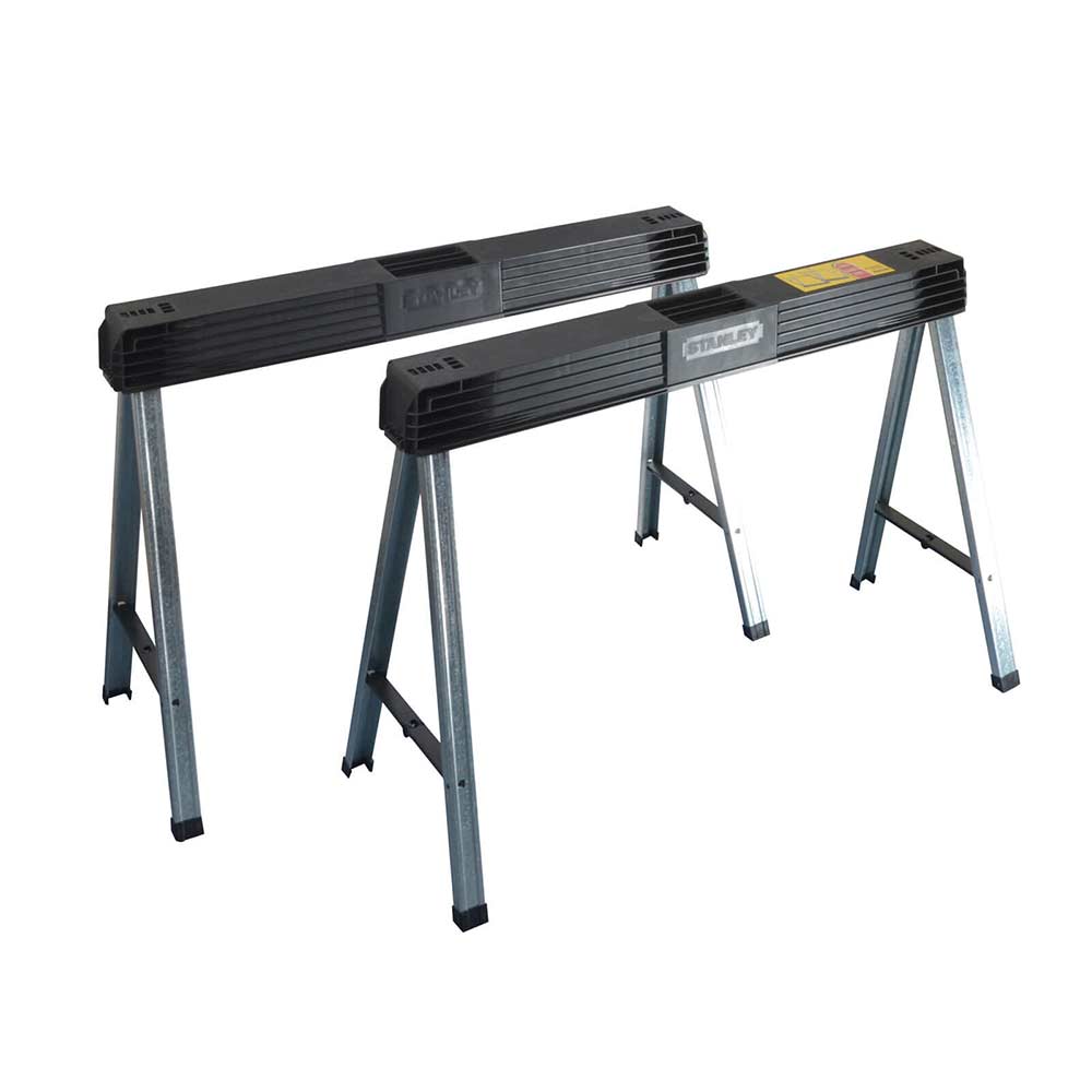 Stanley - Folding Metal Leg Saw Horse (Twin Pack)