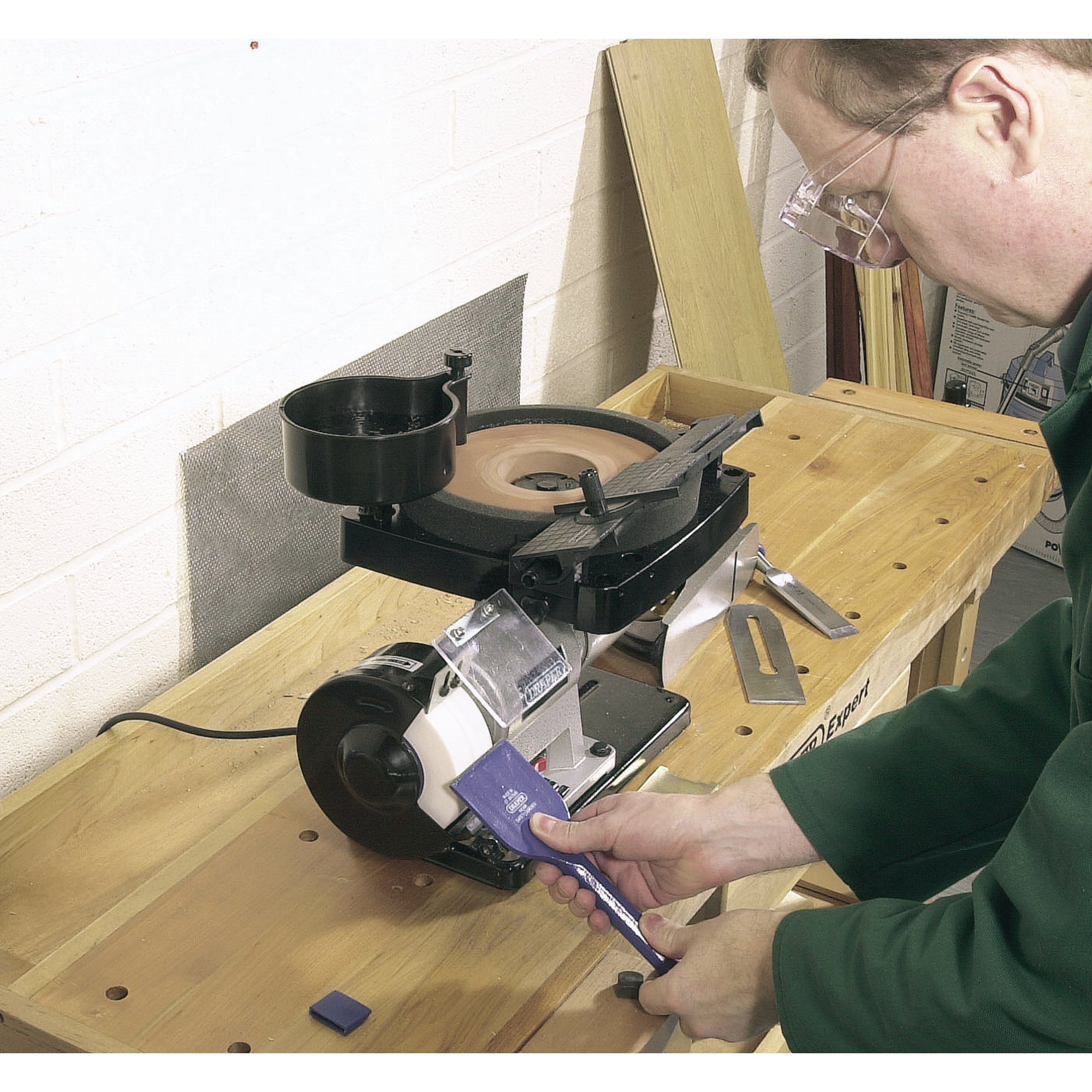 Draper 8" 550W Bench Grinder Polisher With Pro-Max 8" Metal - View #7