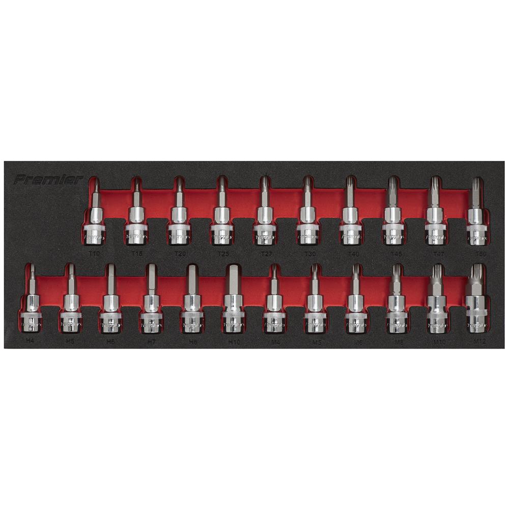Sealey Torx/Hex/Spline Socket Bit Set 22Pc 3/8