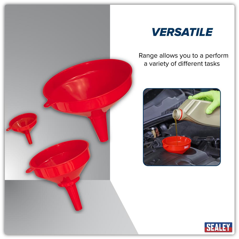Cuisipro Set 3 Imbuti In Silicone Rosso - 3 In 1 Con Filtro E Beccuccio, Impilabili, Lavabili In Lavastoviglie